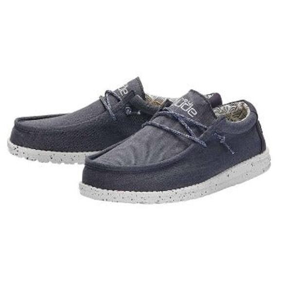 Hey Dude Wally Chambray Casual Loafer Walking Shoes Lightweight Blue Mirage 10 - Picture 1 of 7